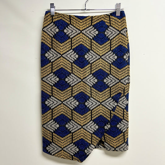 Anthropologie Maeve Kanara Asymmetric Pencil Skirt 26” XS 0 Geometric Textured