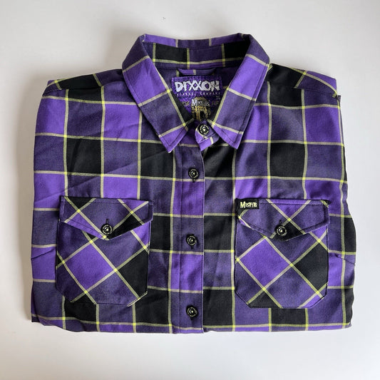 Dixxon MISFITS Flannel XL Earth AD Men's Long Sleeve Danzig Purple Green Plaid