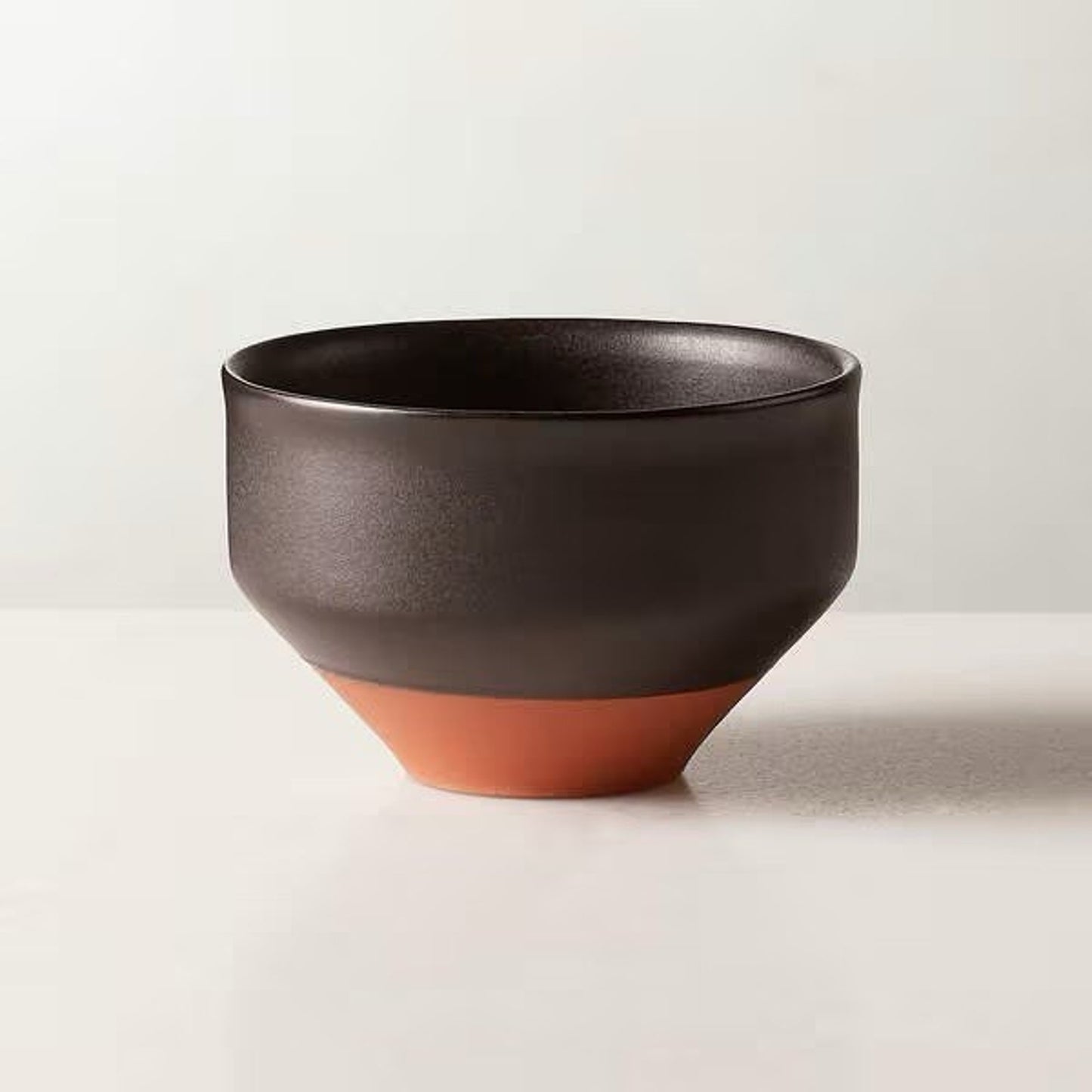 (3) CB2 Dolce Black Terra Cotta Semi-Matte 3” Fruit Bowl Crate Barrel Minimalist