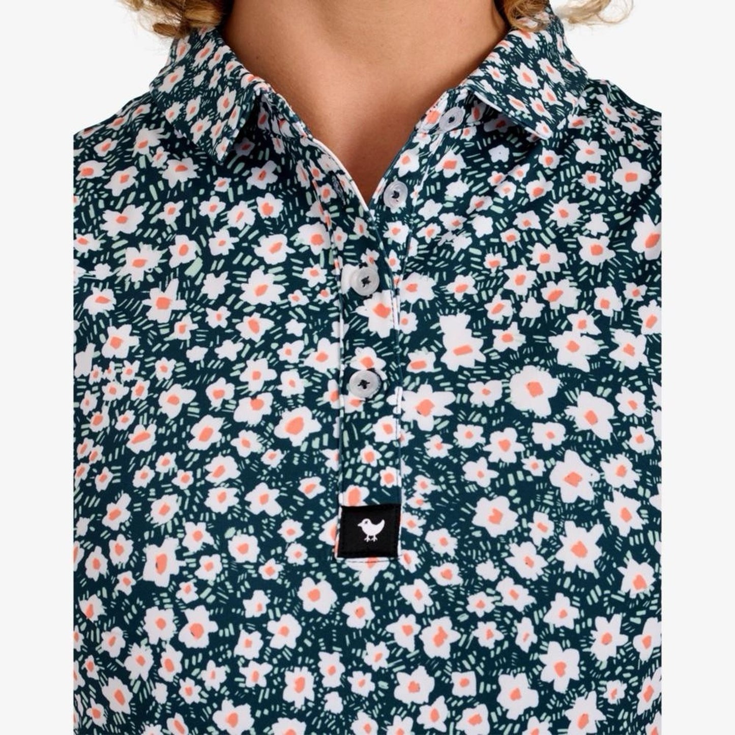 NWT Bad Birdie Women’s Sleeveless Golf Polo Small Bermuda Floral UPF 50
