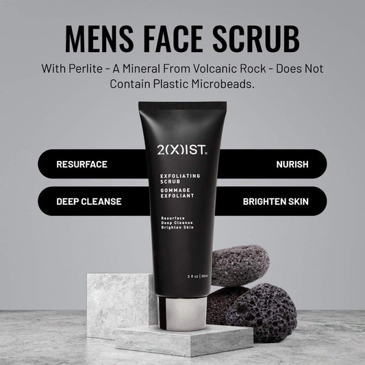 NIB 2(X)IST Exfoliating Facial Scrub for Men Clean Resurface Brighten Stocking