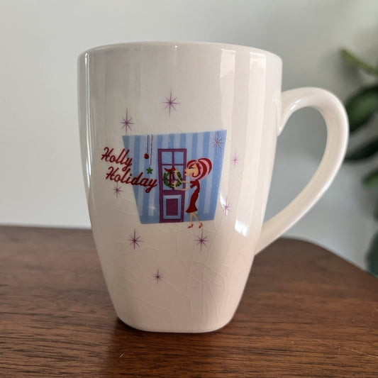 Christmas Cuties Mug Set Retro Atomic Starburst MCM Sakura Kitsch Holiday Decor