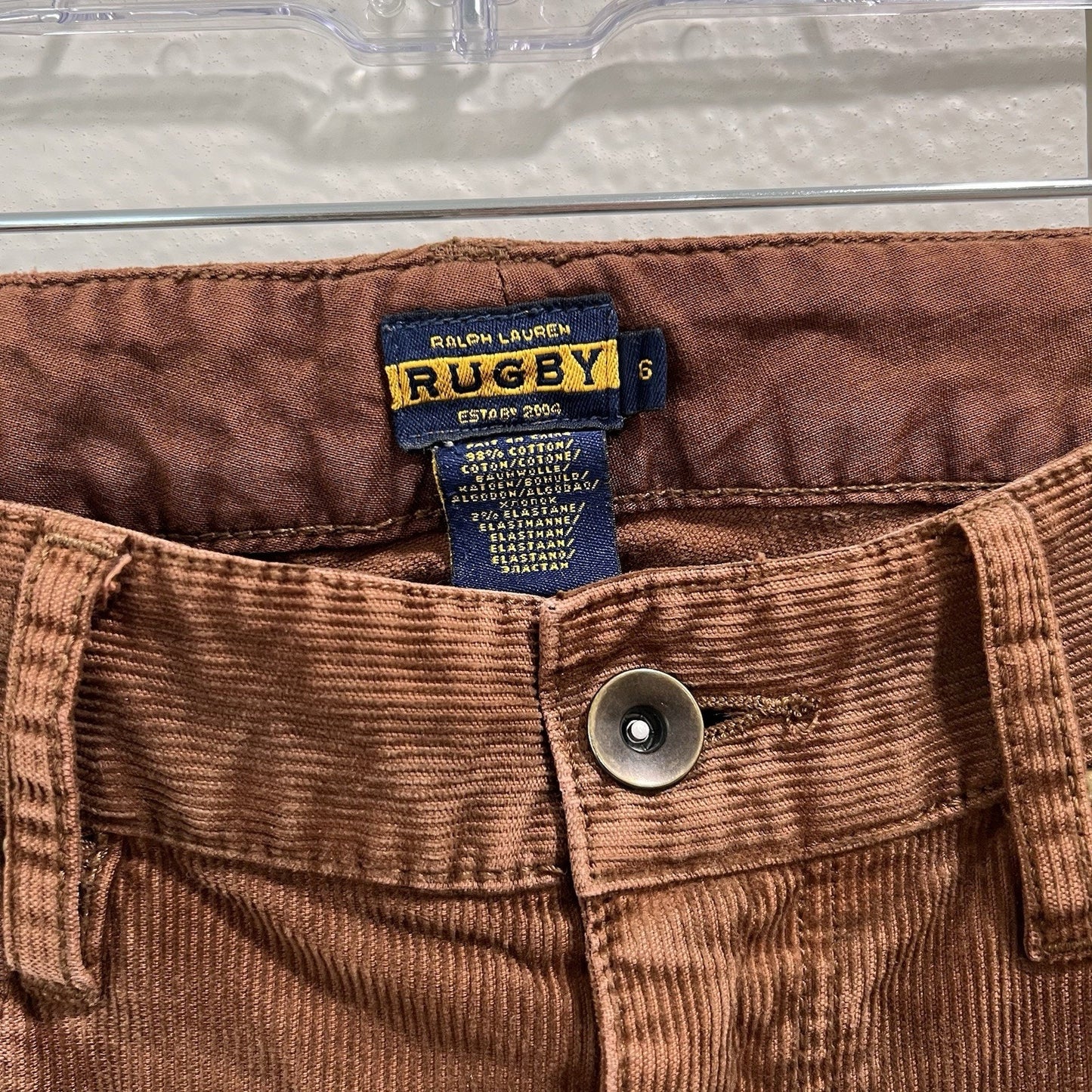 Ralph Lauren Rugby Corduroy 31” Pants Women 6 Brown Bootcut Low Rise Preppy