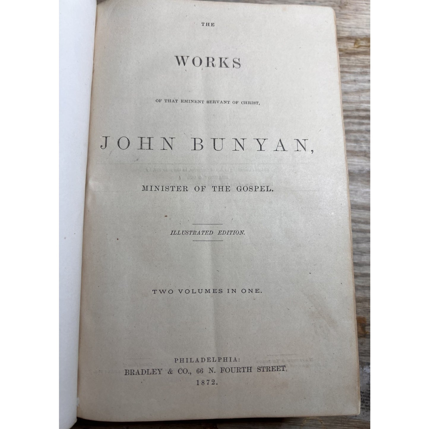 Antique Book Bunyan's Complete Works Illustrated 1872