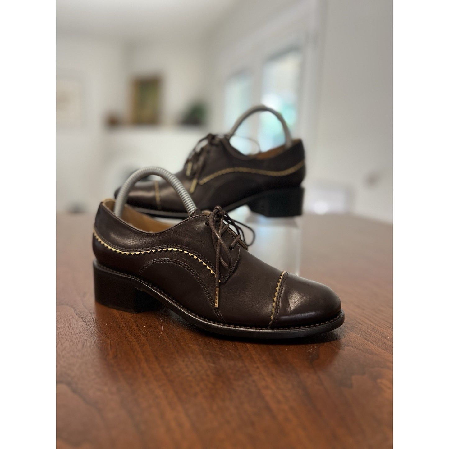 The Office of Angela Scott "Ms. Neale" brown leather derby shoes Women’s Size 5