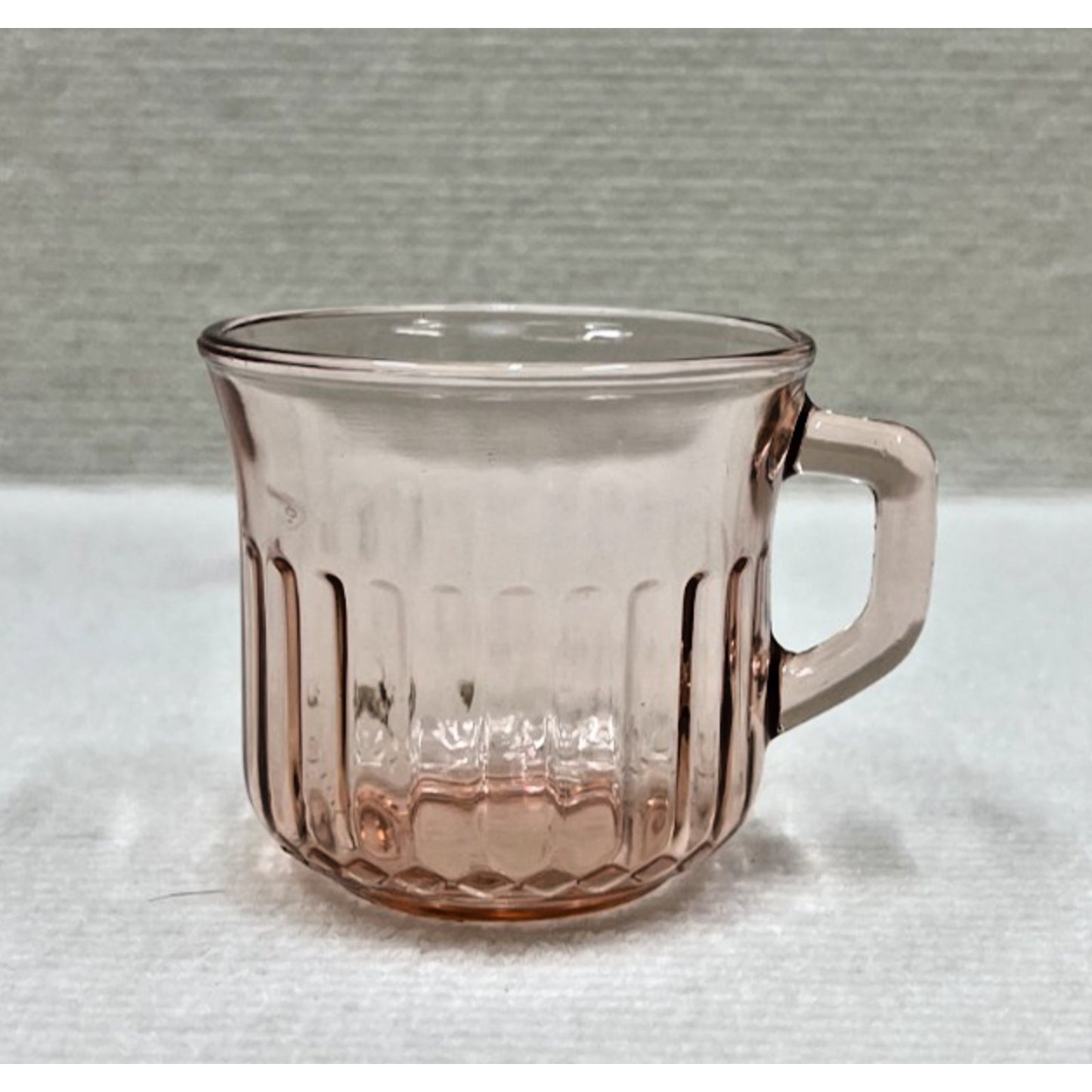 Vintage Fortecrisa Pink Ribbed Glass Mug Replaement Mexico