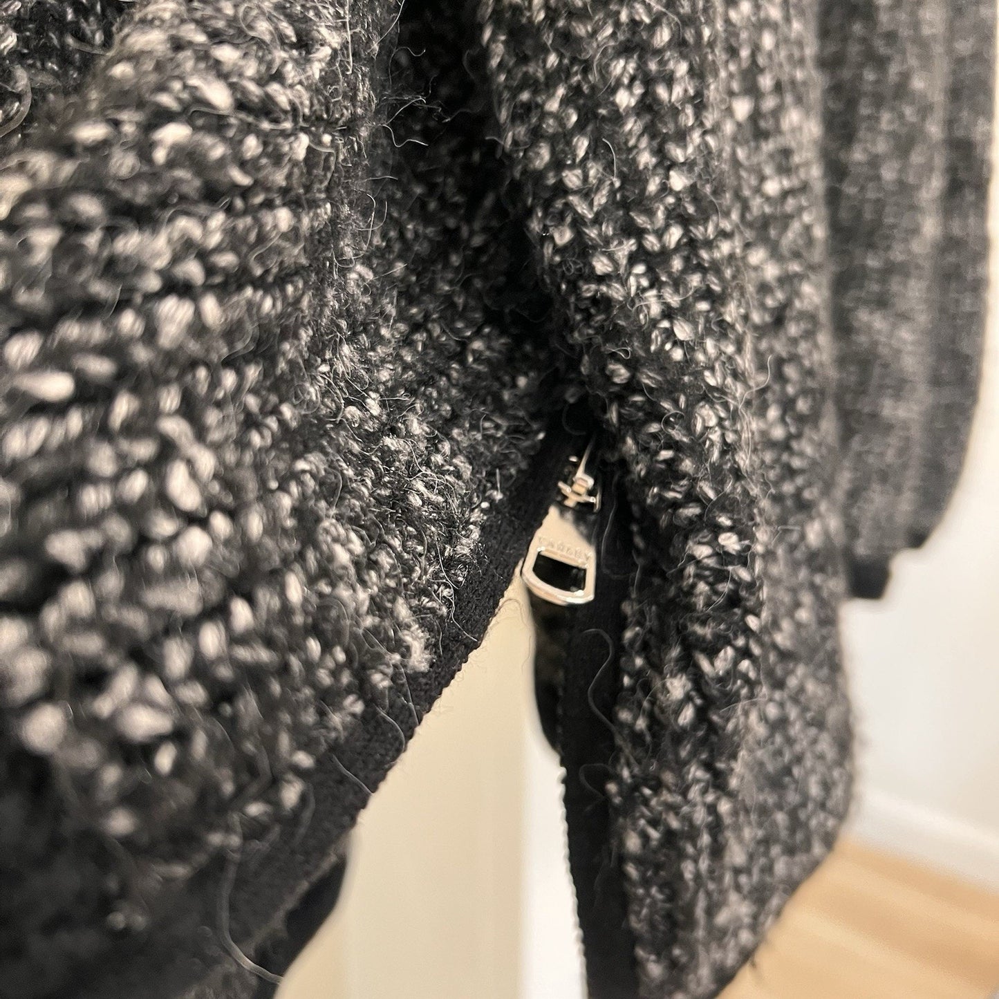 Varley Darwell Mock Neck Sweater (M) Black/Grey Oversized Knit Slouchy Cozy