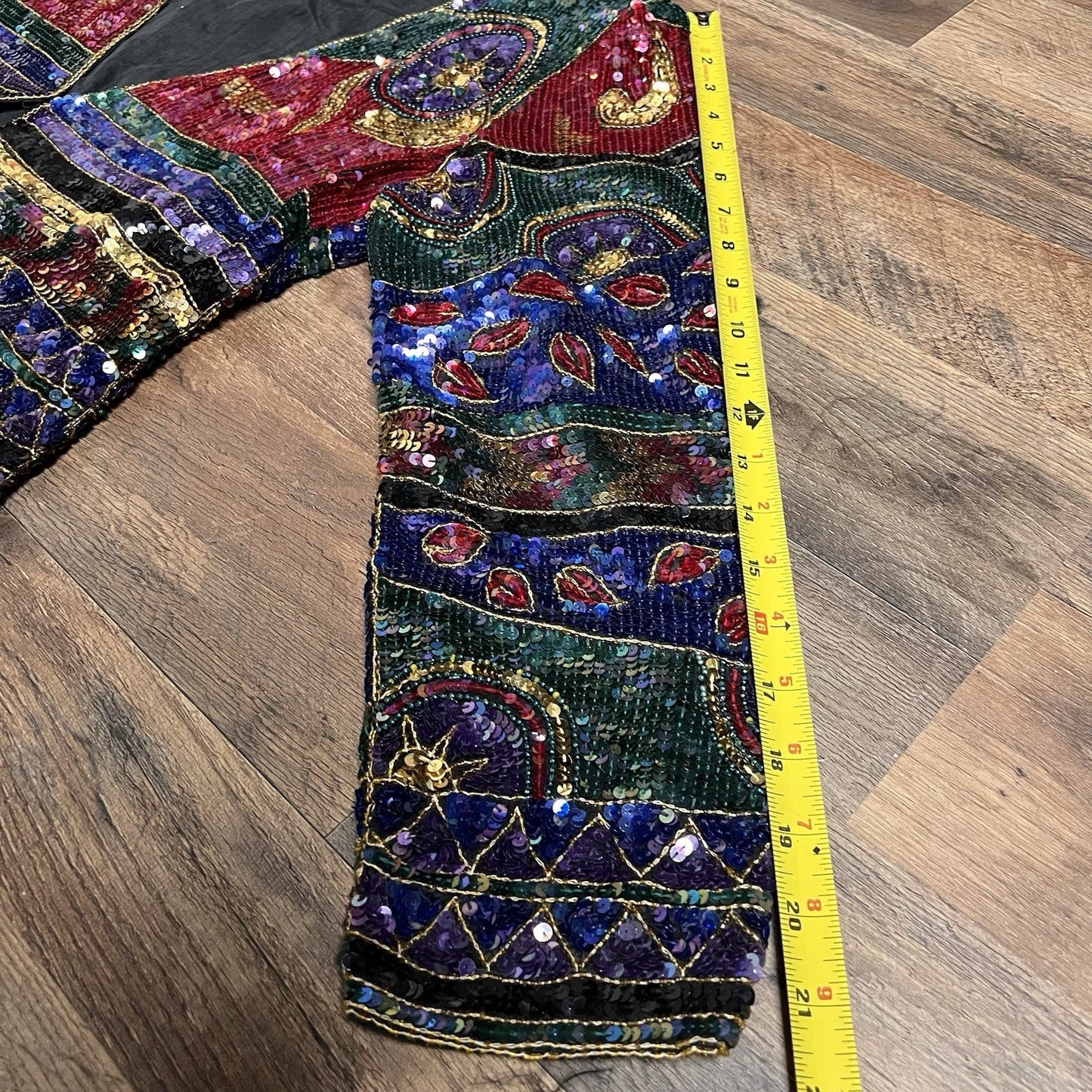 100% Silk Vintage Jean for Joseph Le Bon (M) Sequin Holiday Unique Retro Jacket