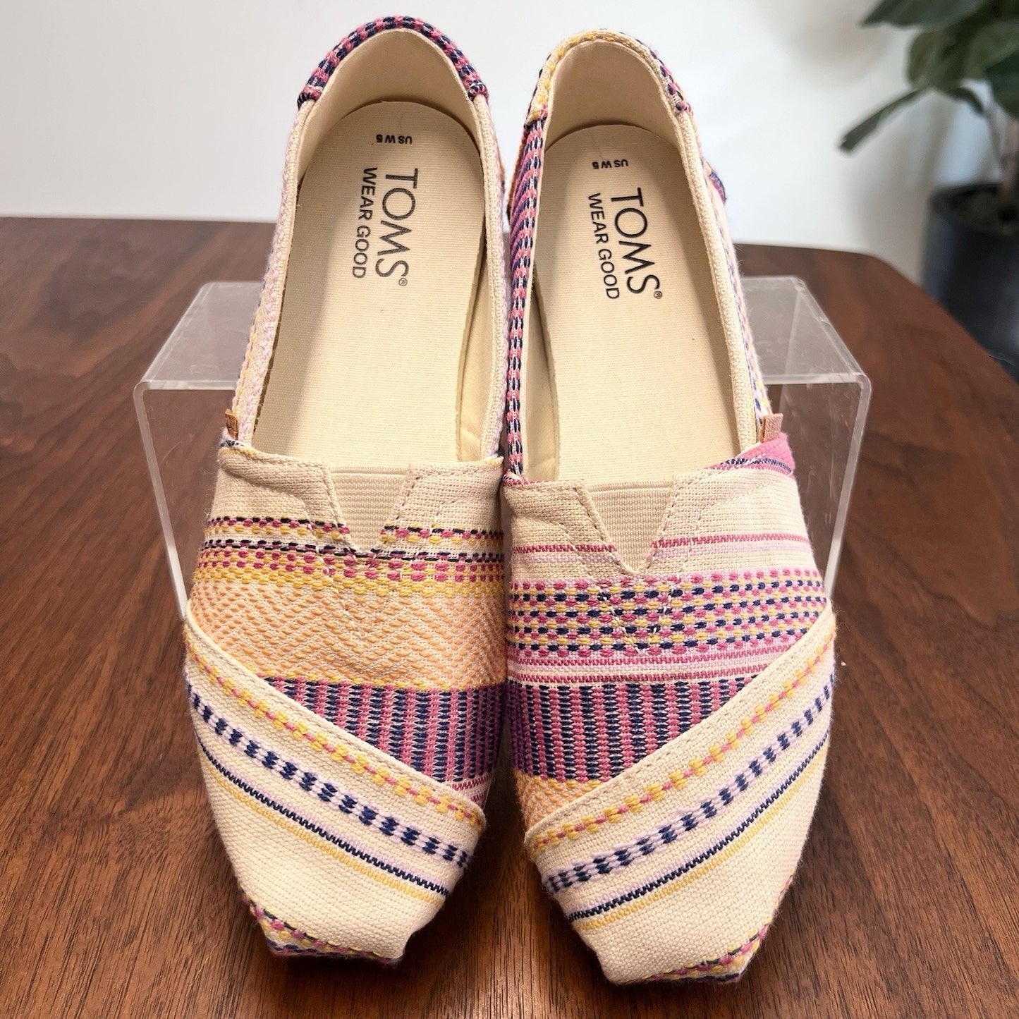 TOMS Alpargata Sunset Woven Stripes Women 5W Boho Aztec Colorful Ortho Tribal