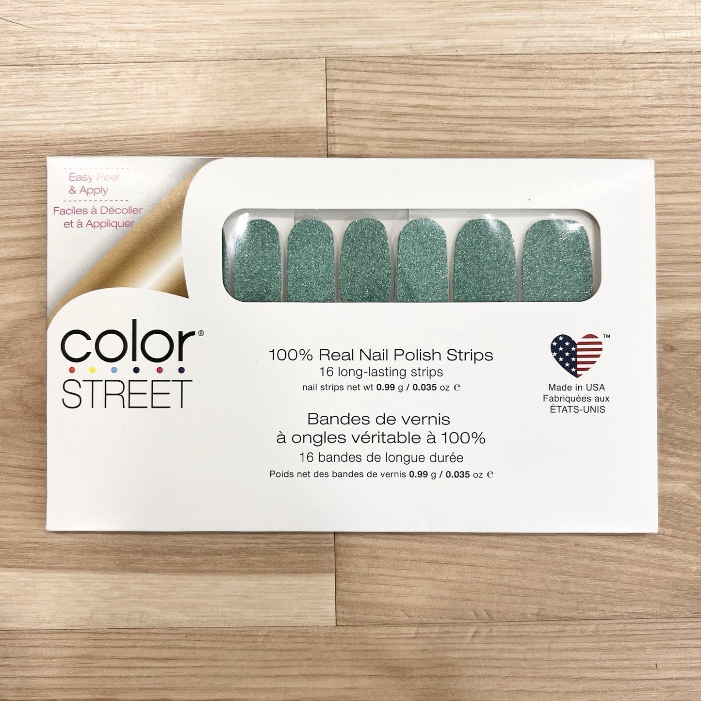Mistletoe Magic Color Street Nail Polish Strips FMG333 Teal Glitter Mermaid