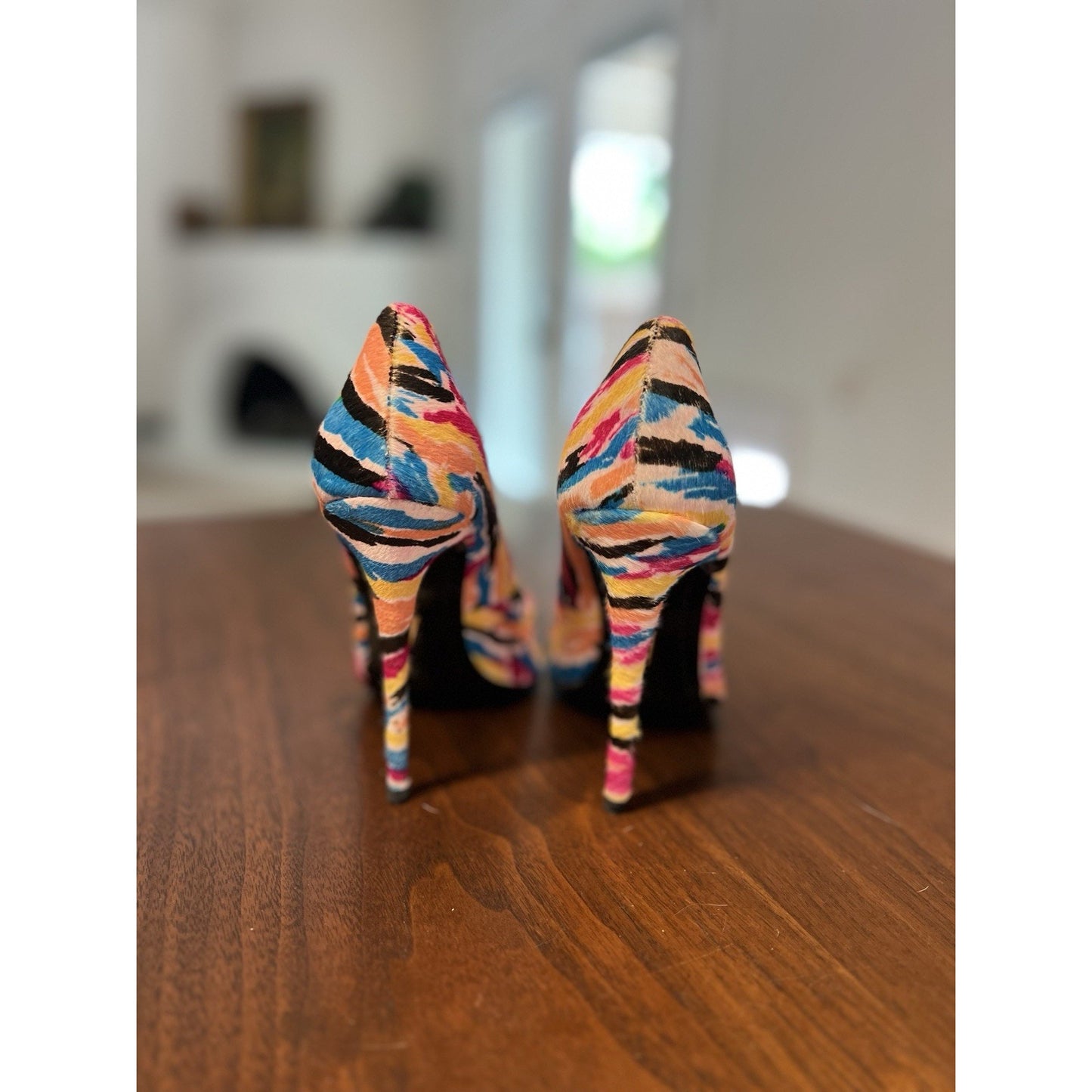 Lust For Life Kash Wild Multi Pony Fur Pumps Stiletto Pointed Toe Women’s Size 6