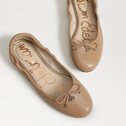 Sam Edelman Felicia Leather Ballet Flat (7) Nude French Sand Beige Neutral Tan