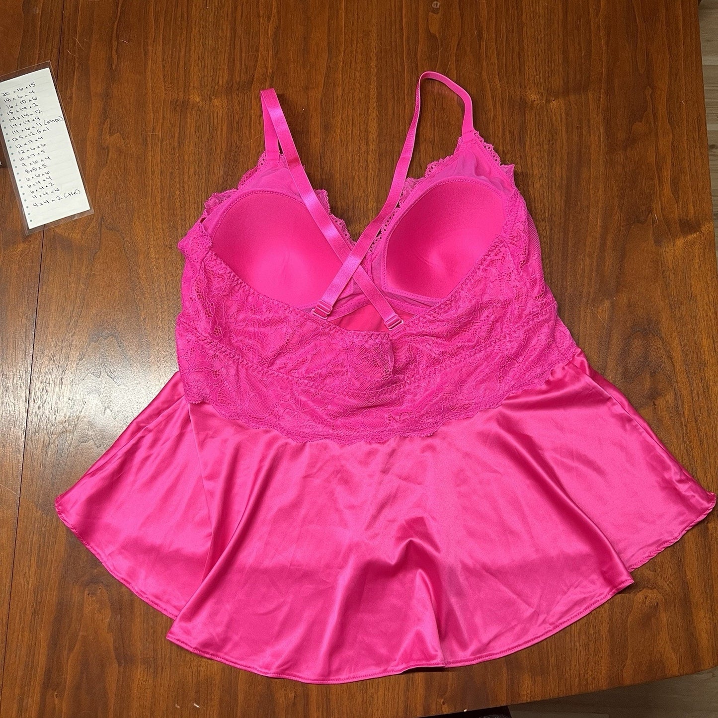 NWT Torrid Lace Sexy Sleep Top 2x Sz 18-20 Pink Cami Convertible Silky