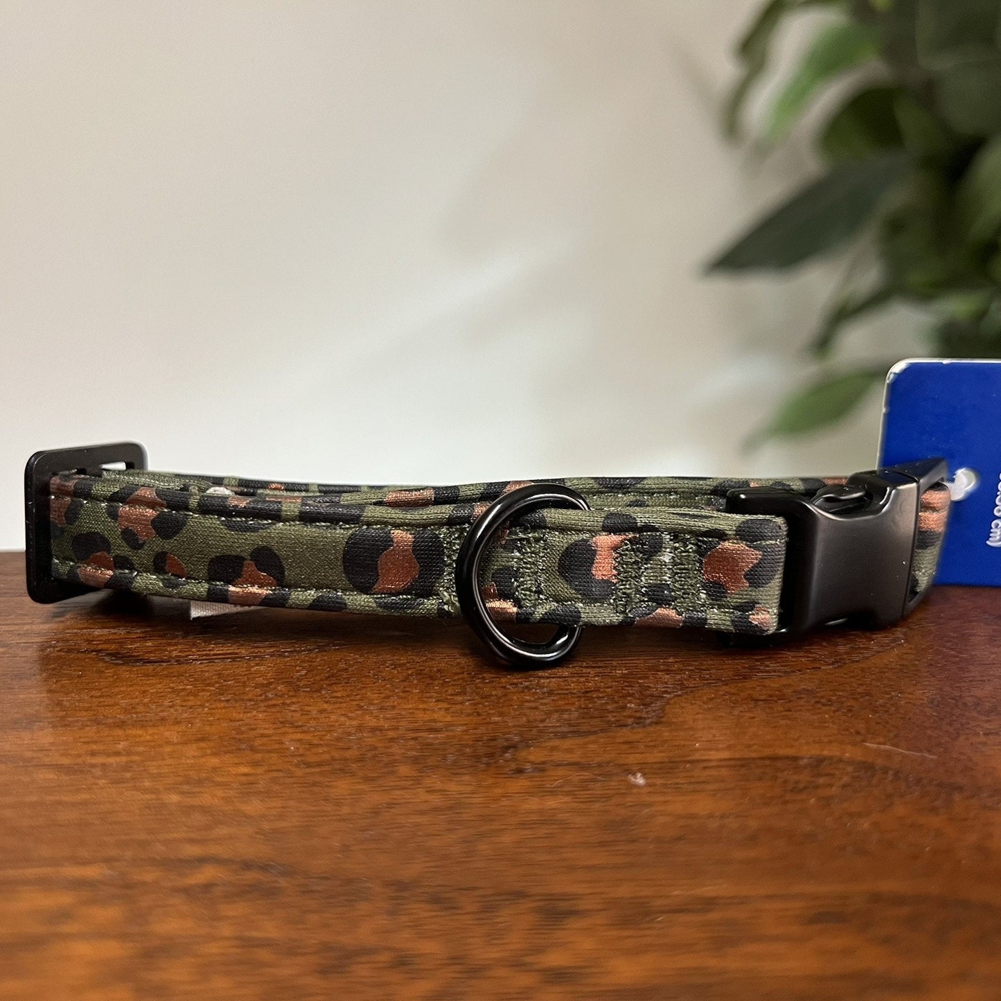 NWT Top Paw (S) Comfort Unisex Green Gold Animal Print Soft Dog Puppy Collar