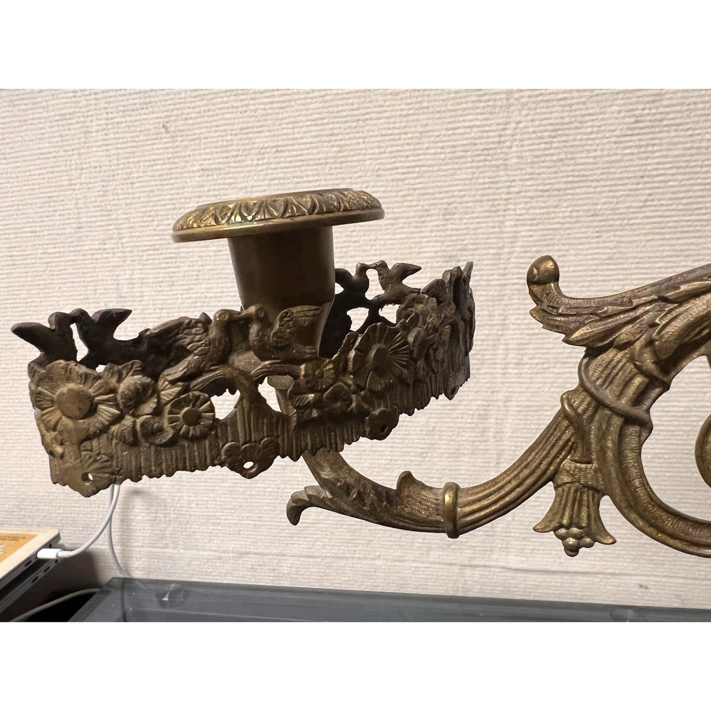 Reproduction 19th Century French Rococo/Empire Revival 3-light candelabra