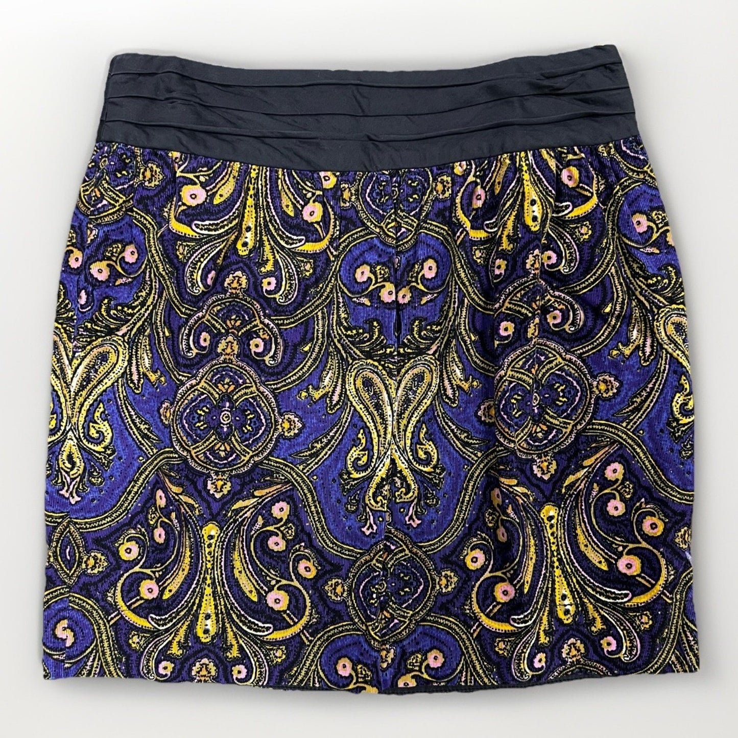 Cidra (6) Anthropologie Miniskirt Baroque Paisley Corduroy Pleated Tapestry