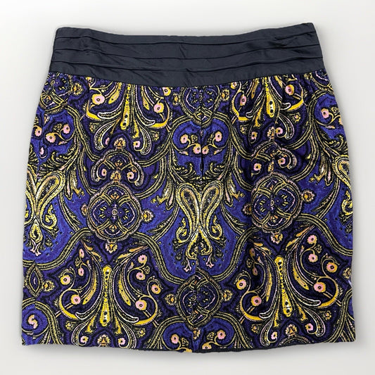 Cidra (6) Anthropologie Miniskirt Baroque Paisley Corduroy Pleated Tapestry