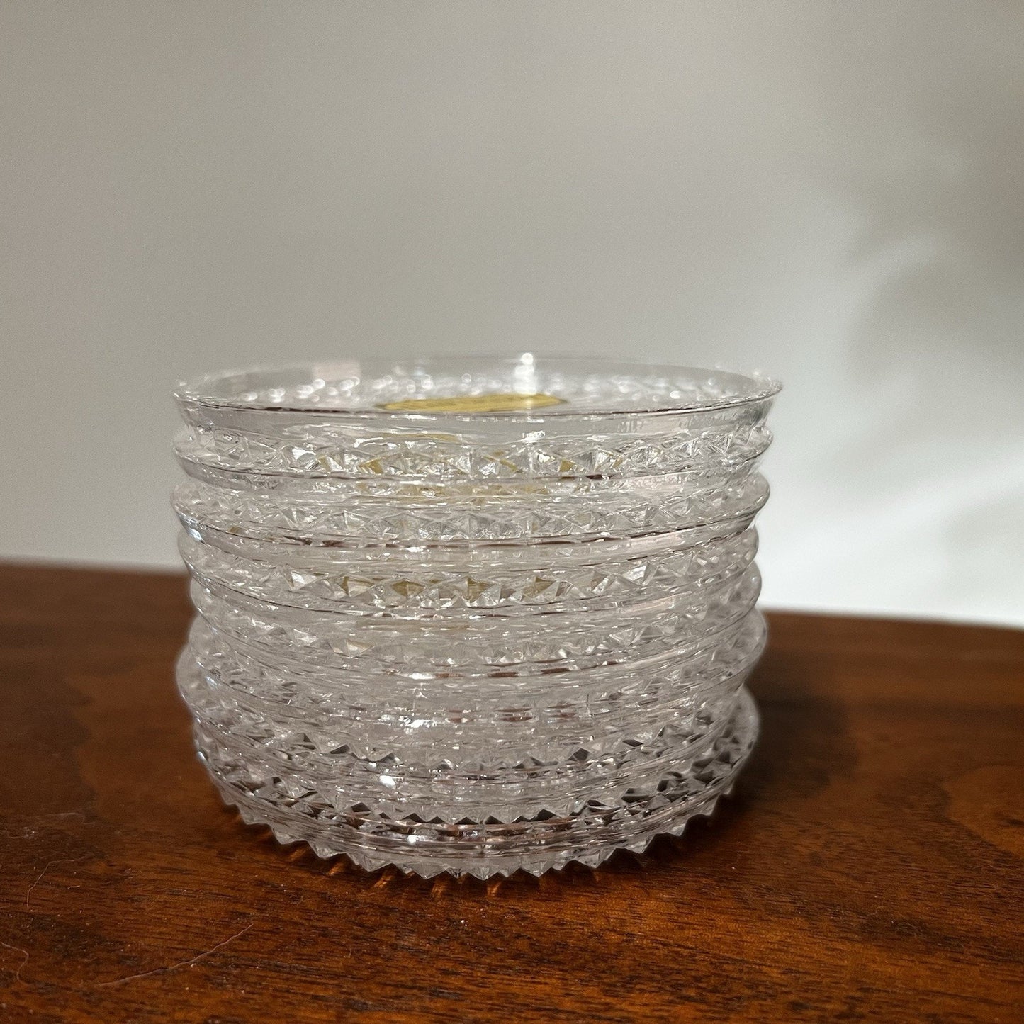 NEW Lead Crystal Glass Coaster Set of 8 Made in West Germany Trinket Dish 3-3/4”