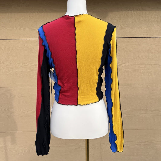 NWT Samii Ryan (M) Mickey Mouse Disney Long Sleeve Top Color Block Retro y2k