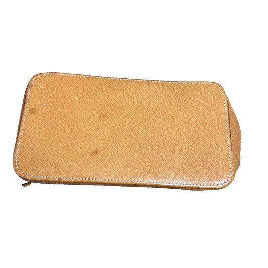 Vintage Camel Color Zipper Semi Hard Side Pipe Carrying Case