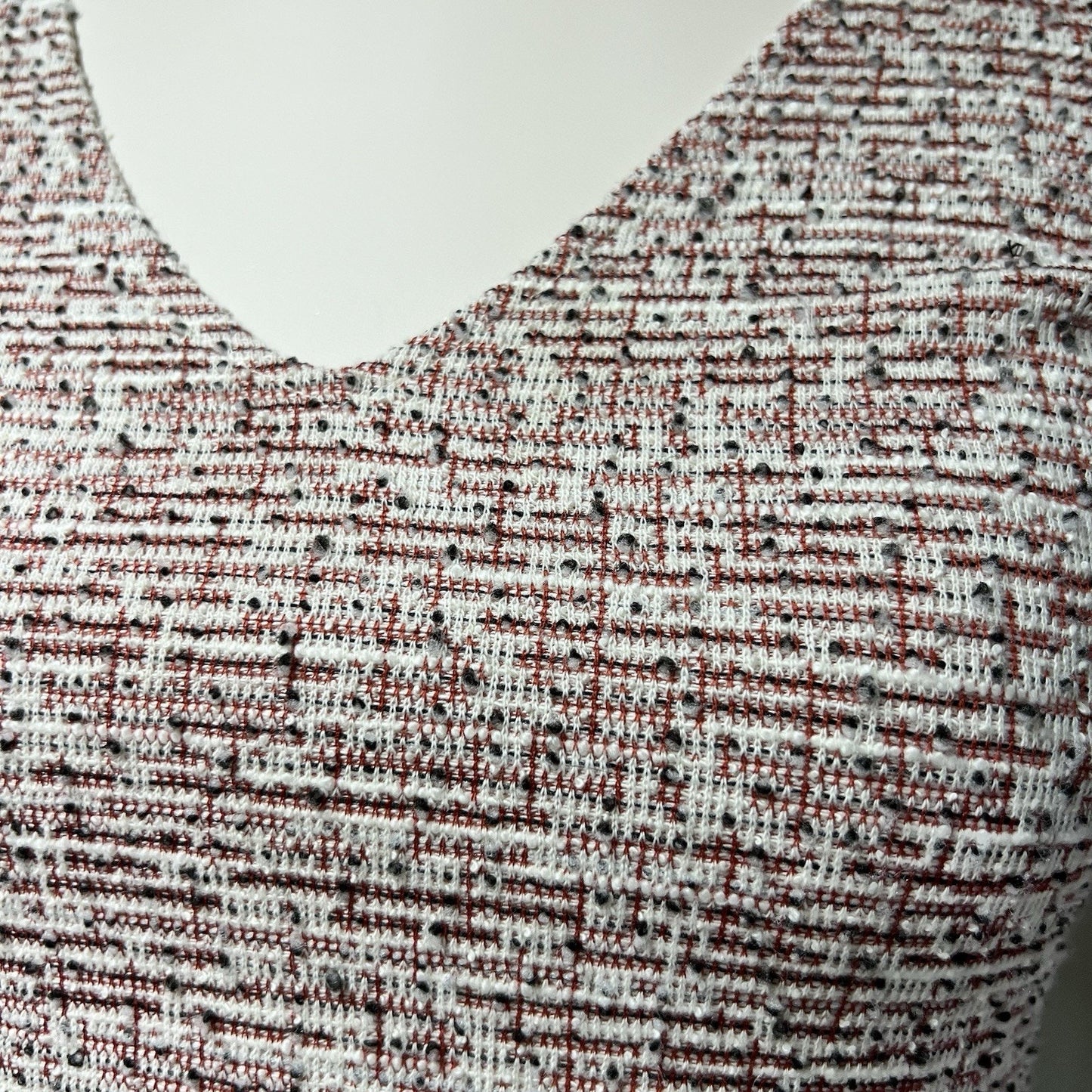 Maeve Anthropologie Dress Tweed Susie Swing Dress XS Ivory Red Bell Sleeve Boho