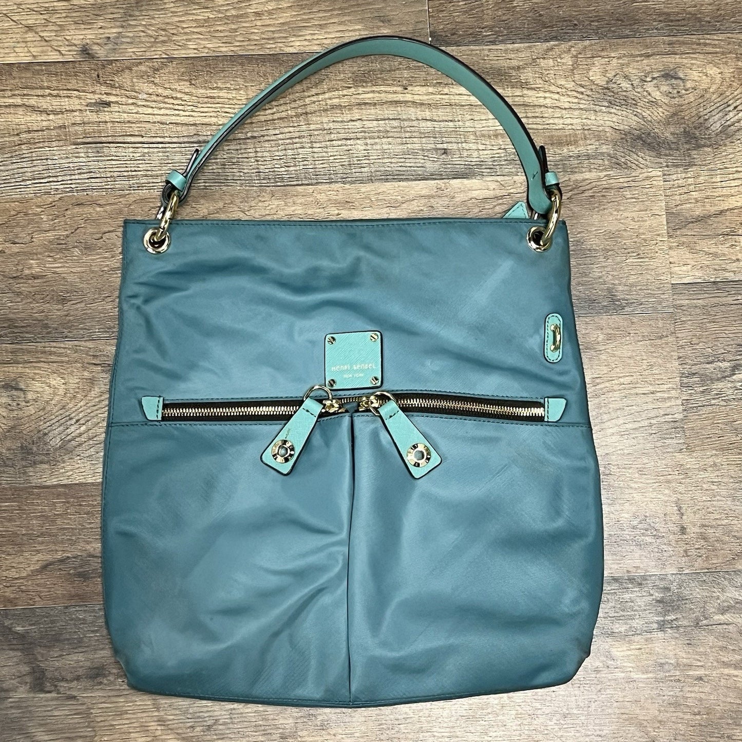 Henri Bendel Jetsetter Crossbody Shoulder Bag Teal 13x13