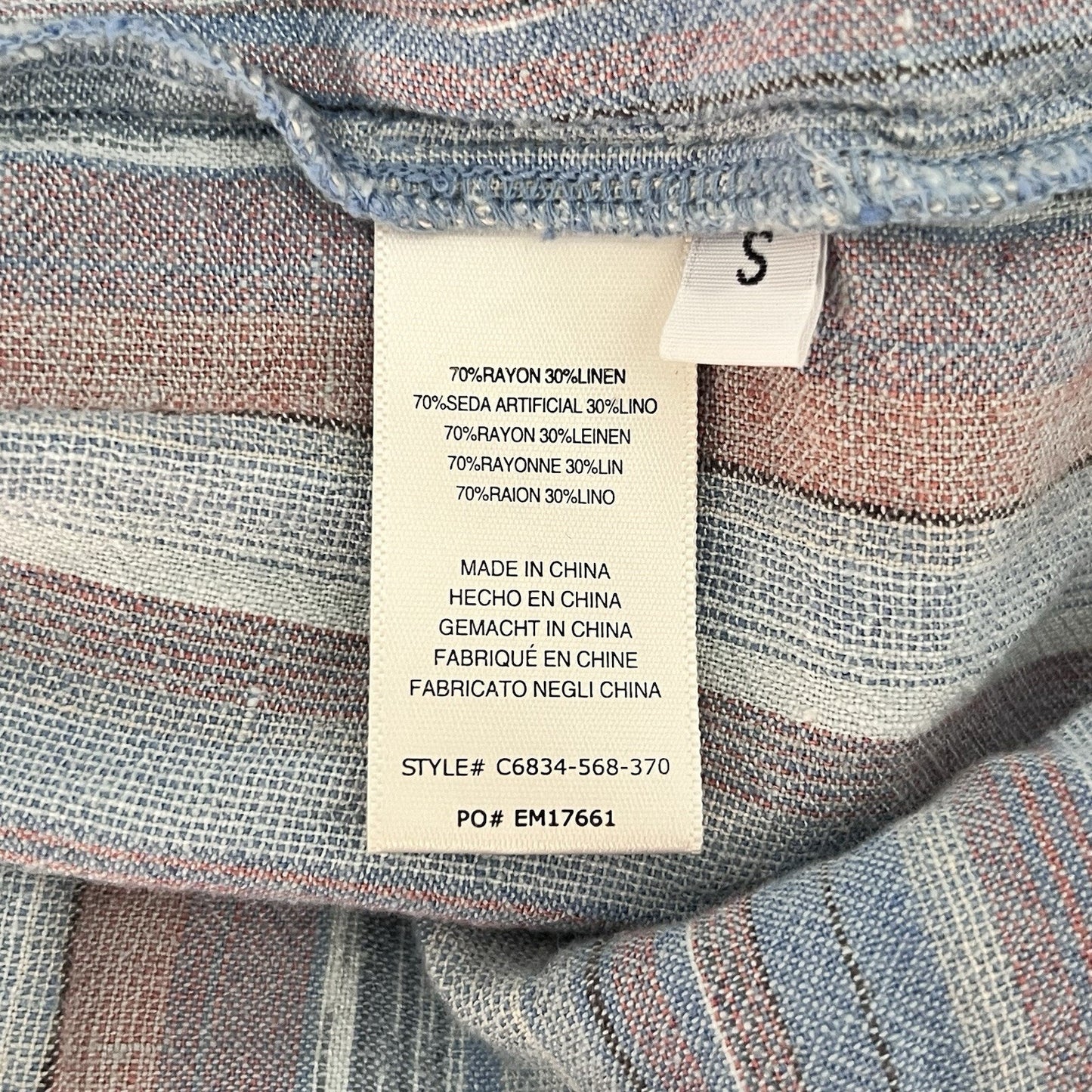 Cloth & Stone (S) Button Down Chambray Linen Blend Shirt Dress Raw Hem Coverup