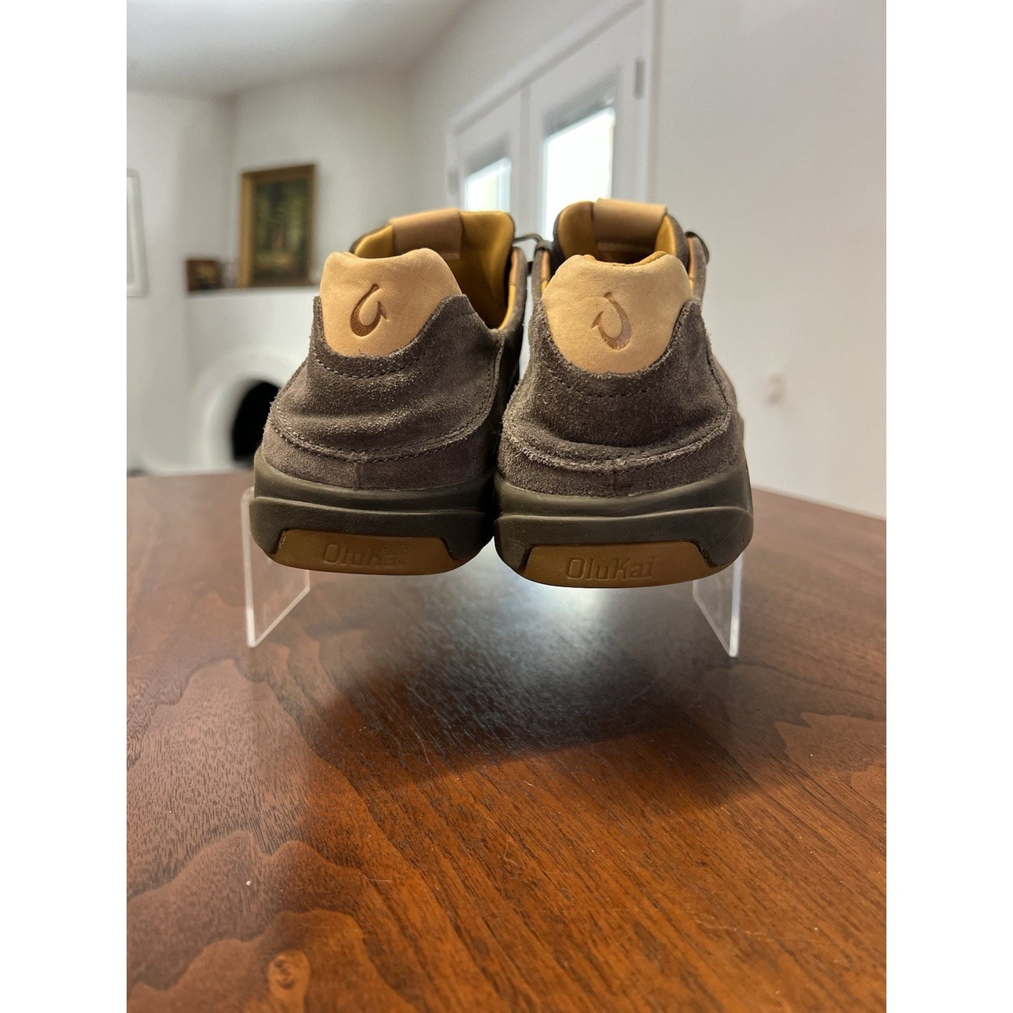 OluKai Lae'ahi Lī 'Ili Casual Sneakers Grey Suede Collapsible Heel Size 10