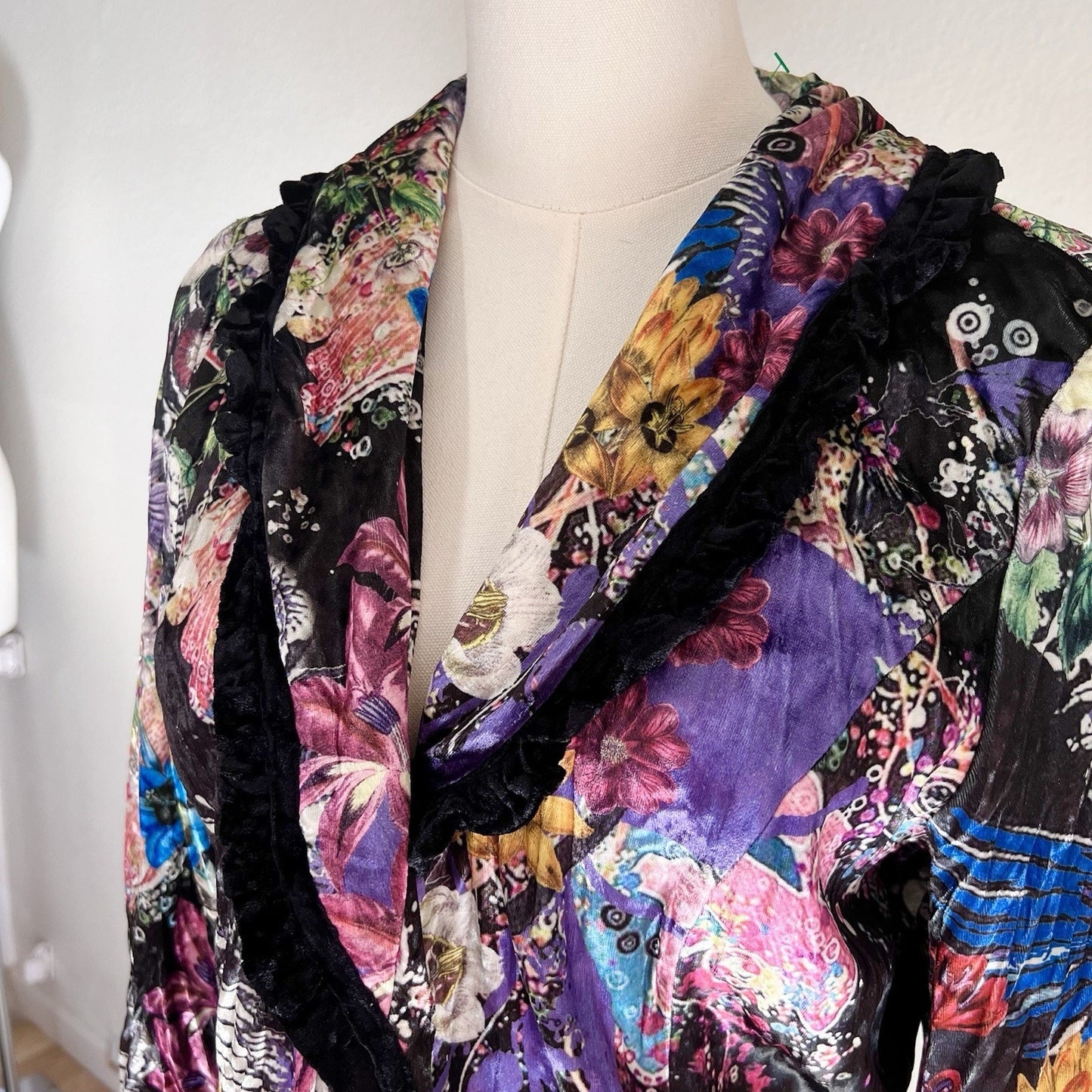 Alberto Makali Velvet Blazer Floral (L) Gothic Witchy Romantic Wearable Art
