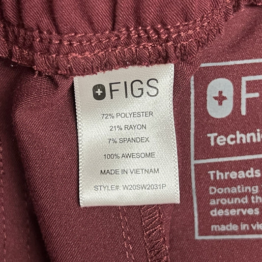 FIGS Yola Women’s Burgundy Size L/P Jogger Scrub Pants # W20sw2031p