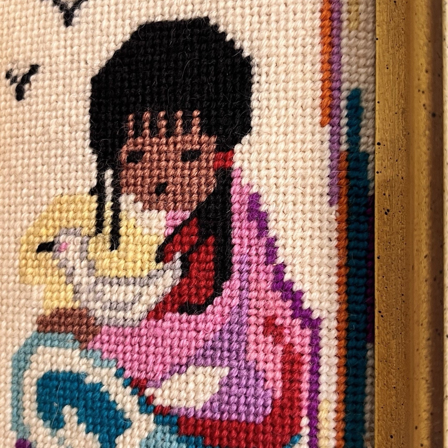 De Grazia Needlepoint Wood Framed