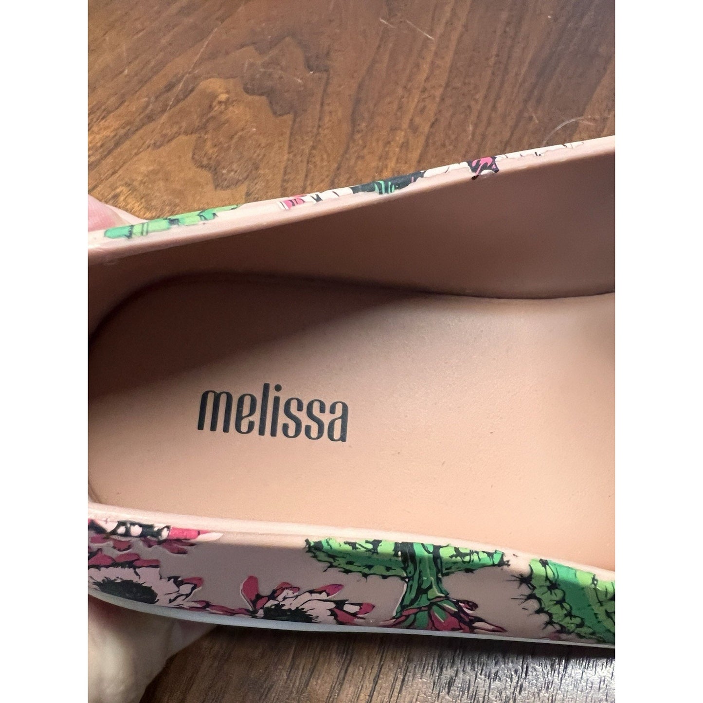 Melissa Ground III Pink Cactus Flower PVC Slip-on Sneakers Women’s Size 9