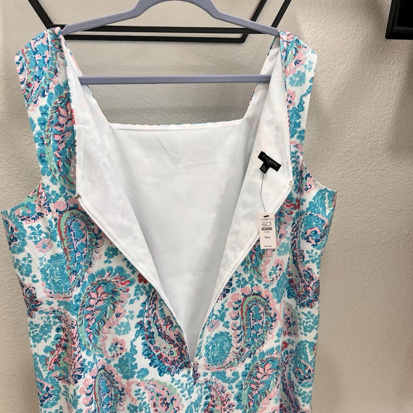 NWT Talbots 18W Fresco Paisley Dress Sleeveless Summer Preppy Coastal Hamptons