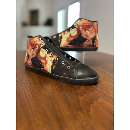 Soyoto Custom Natsu Dragneel of Fairy Tail Men’s High Top Canvas Sz 10 Sneaker
