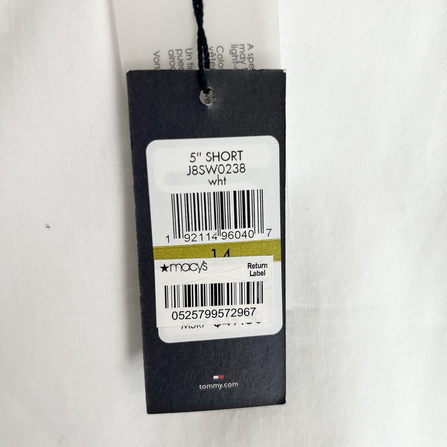 NWT Tommy Hilfiger (14) White Hollywood Chino Shorts 5" Stretch Classic Preppy