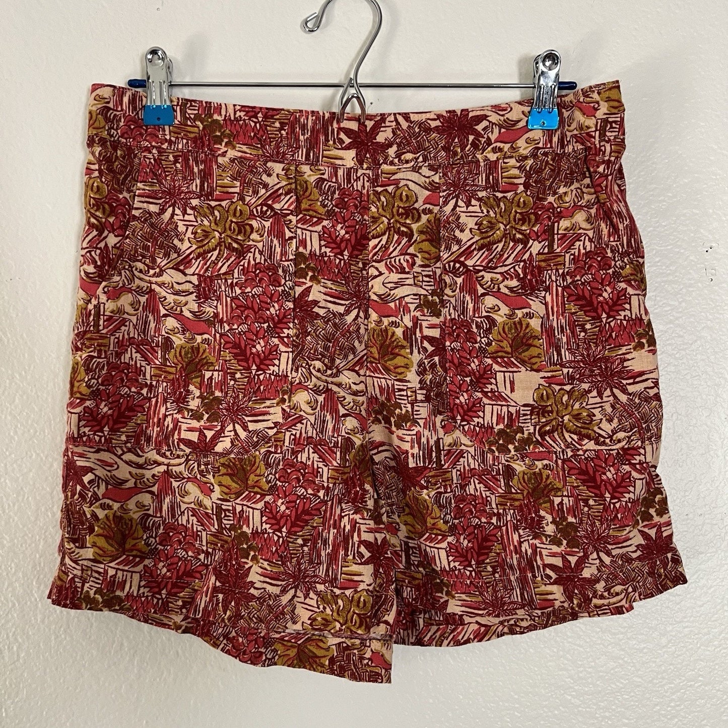 Anthropologie Joie Tropical Print Linen Blend High Rise Shorts (L 31”) Vacation