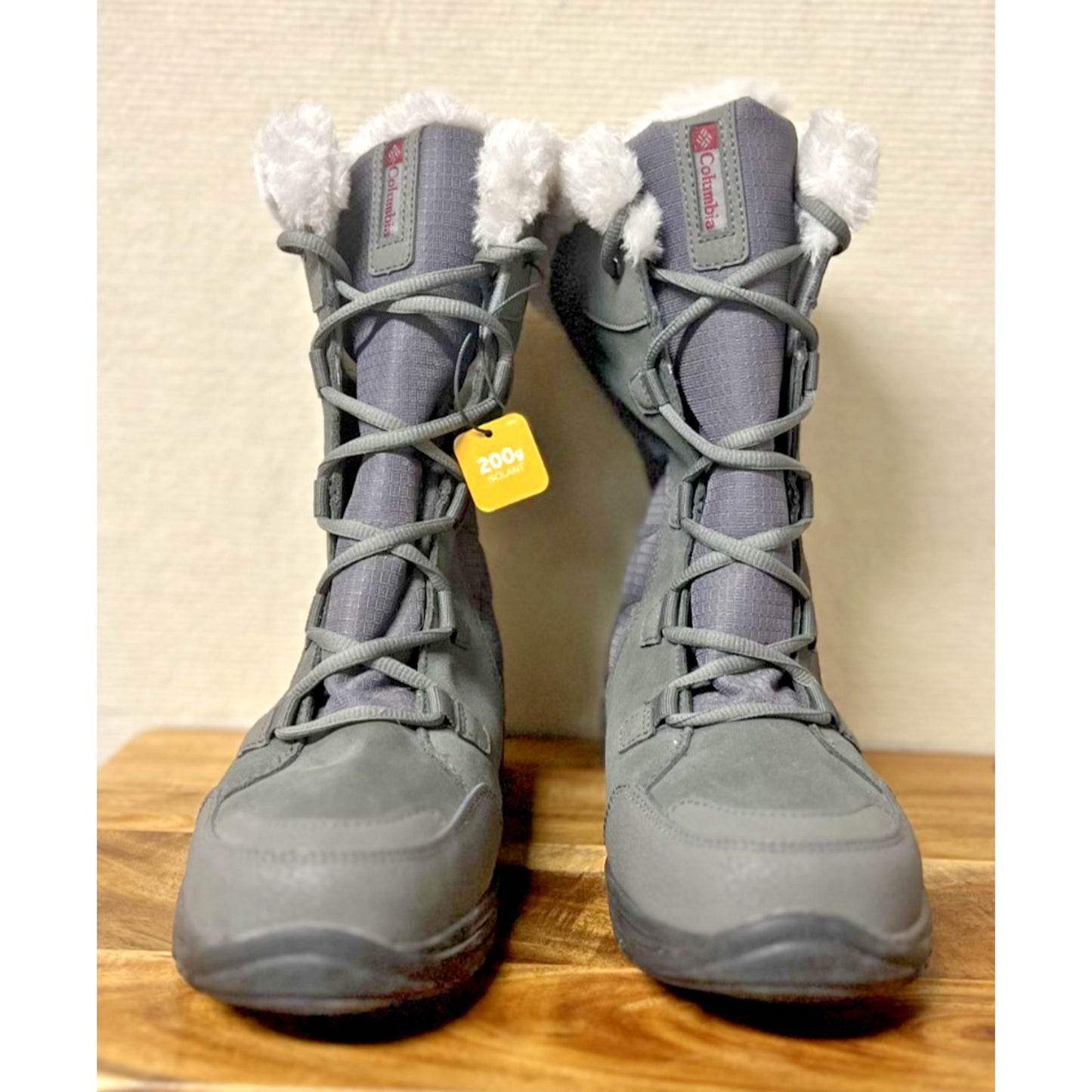 Columbia Ice Maiden II Waterproof Winter Boots Womens Size 8.5 Shale Gray 200g