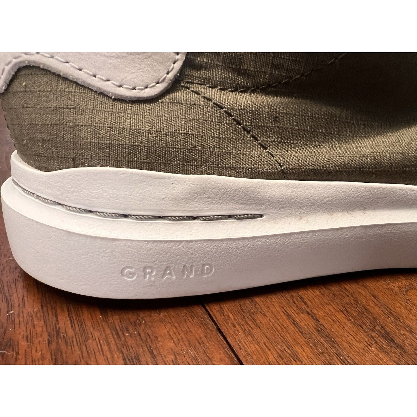 Cole Haan Grandpro Rally Shoes Grey Canvas Court Sneakers Mens US Size 8.5