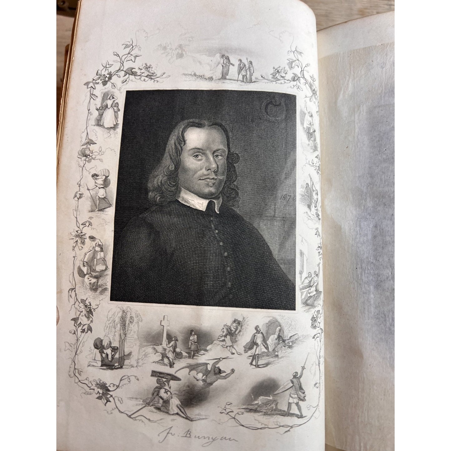 Antique Book Bunyan's Complete Works Illustrated 1872