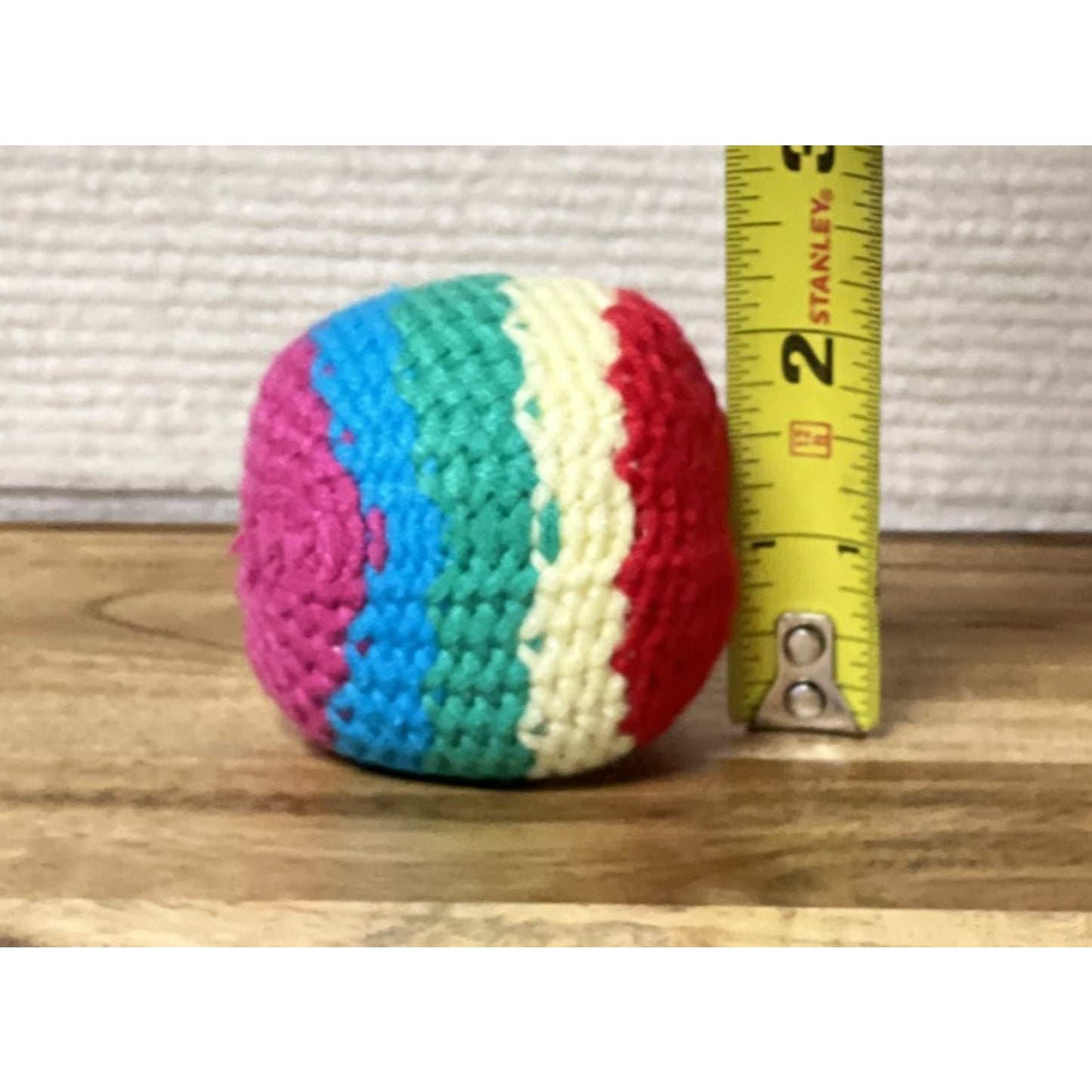 Handwoven Multi-Color Crochet Hacky Sack Footbag | Kick Ball Juggling Toy