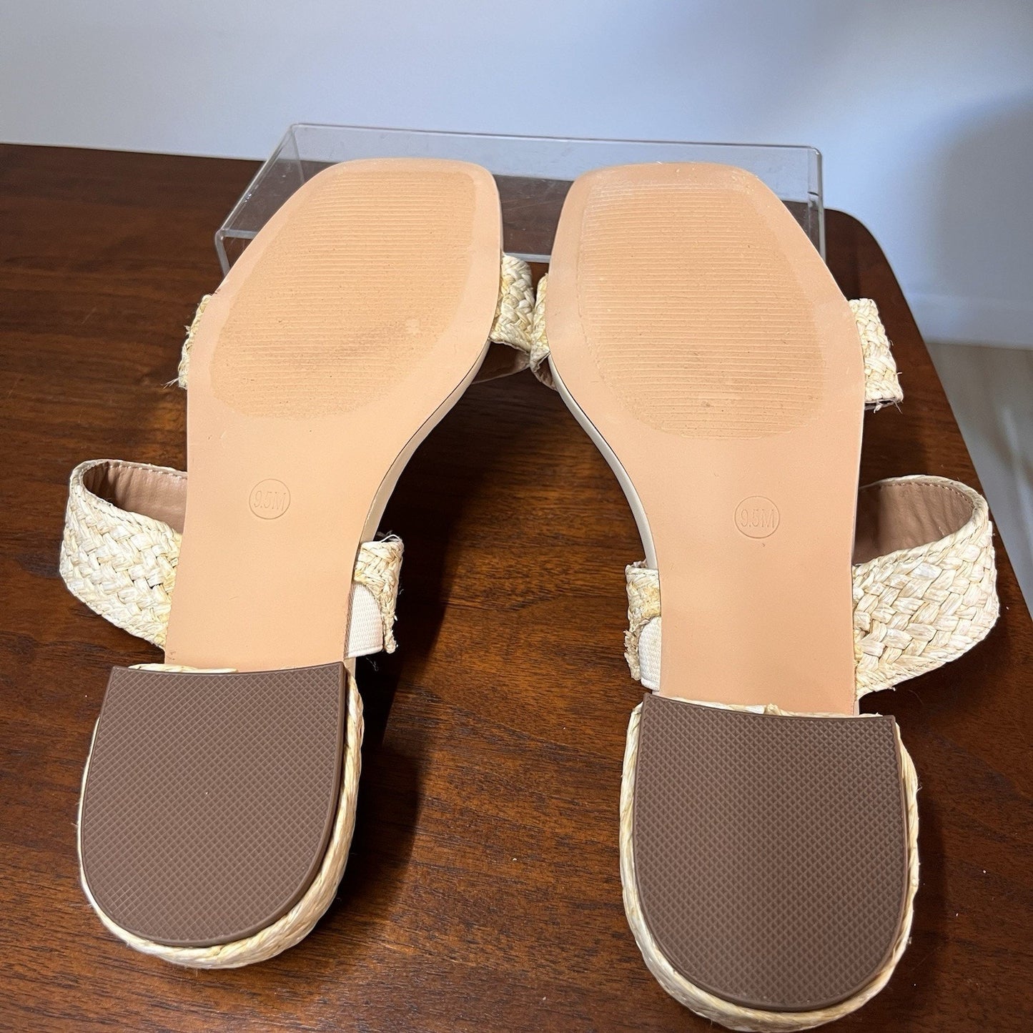 NWT JOIE Straw Braided Woven Strappy Slip-On Sandals Slide 9.5 Coastal Beach