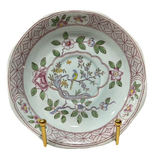 5 x Adams Calyx Ware Singapore Bird 6” Bread & Butter Plates Red Older Backstamp