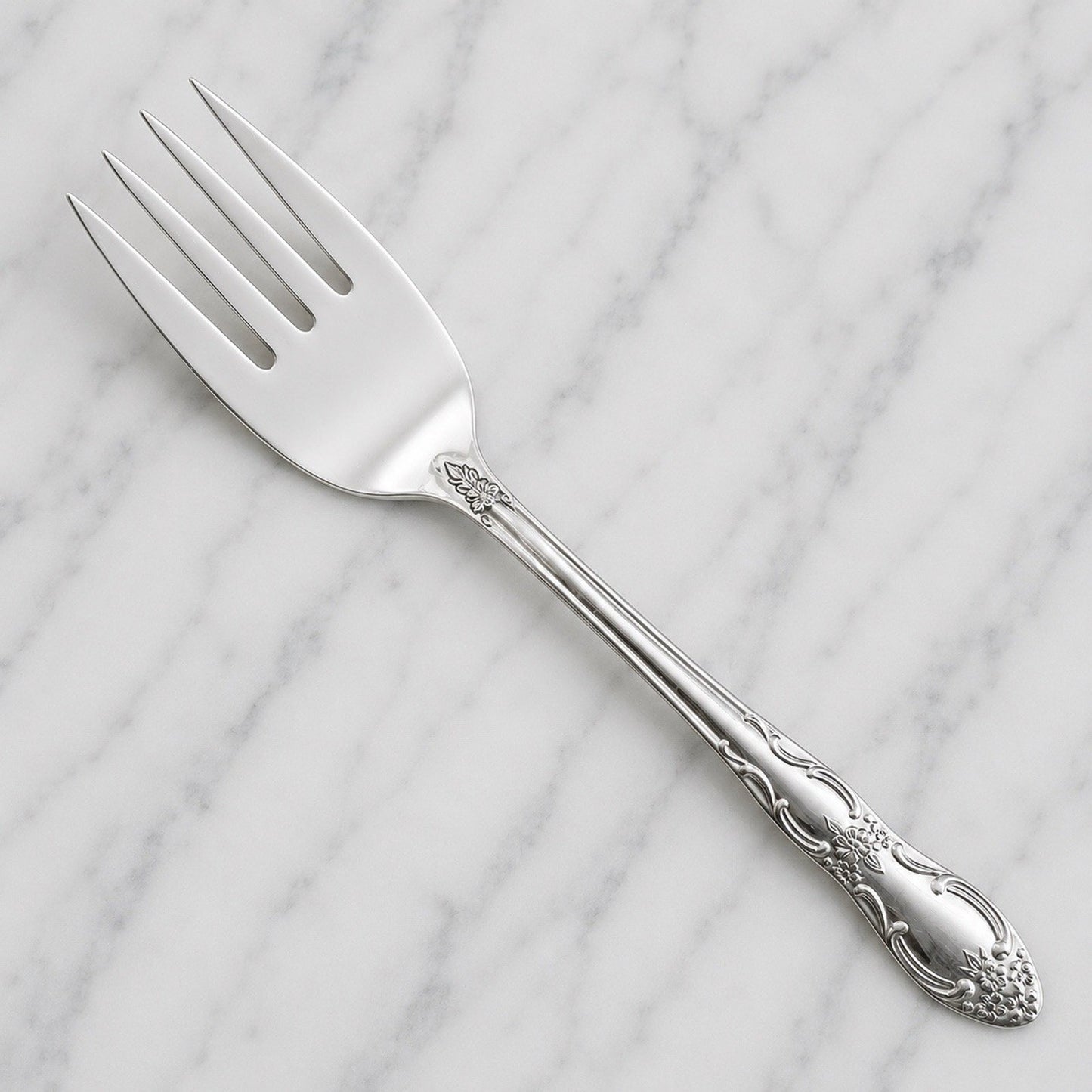 Oneida VENUS Meat Serving Fork Silver Romantic Ornate Victorian Art Nouveau