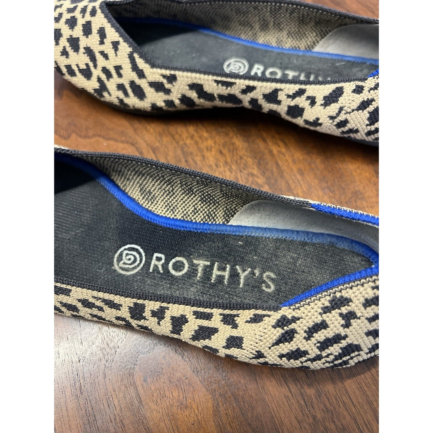 Rothy's The Point Leopard Flat Knit Slip-on Women's Size 9.5 Comfort Everyday
