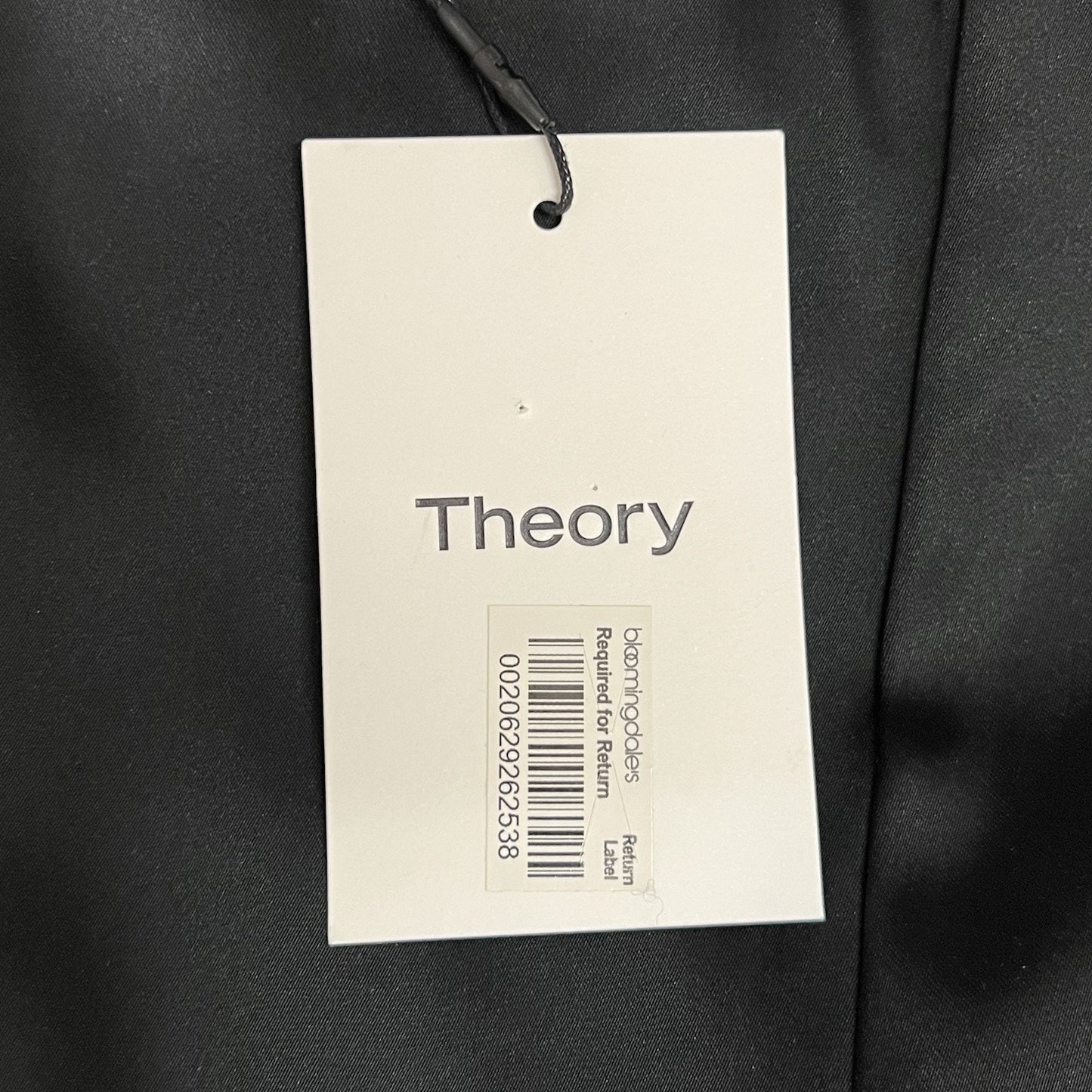 NWT $295 Theory Skinny Legging 4/27 Black Satin Stretch Pants Ankle Zip