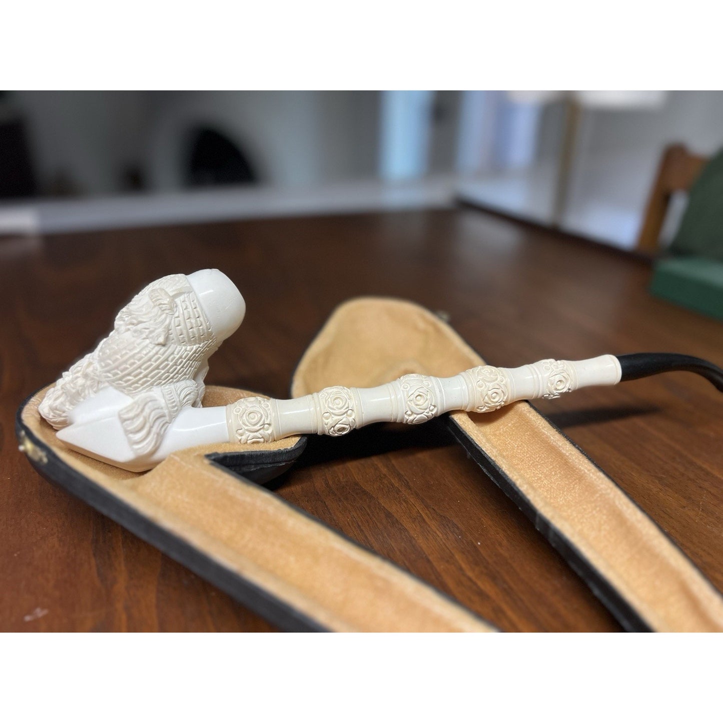 Vintage 15 in “Sultan” Meerschaum Handmade Artisan Estate Pipe w/ Case