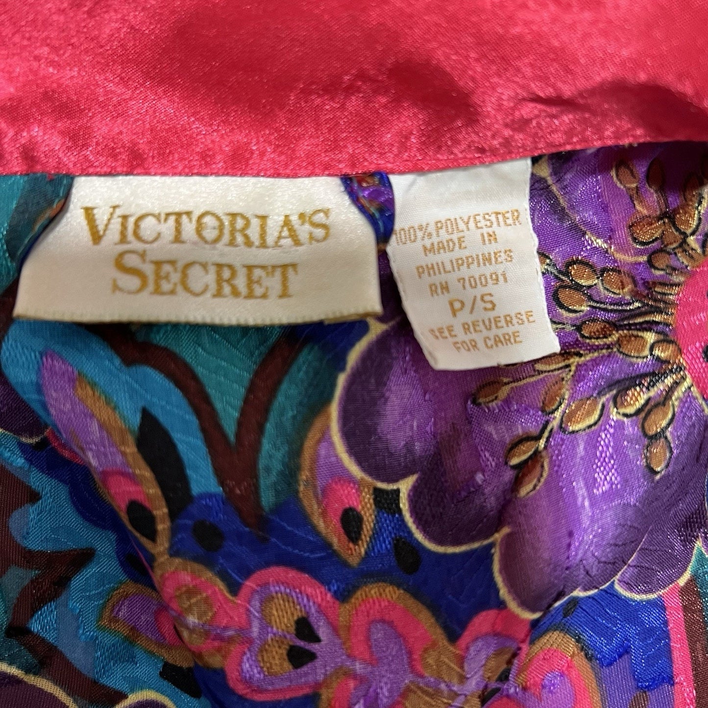 Vintage Gold Label Victoria’s Secret (S) Kimono Robe Long Dressing Gown Boudoir