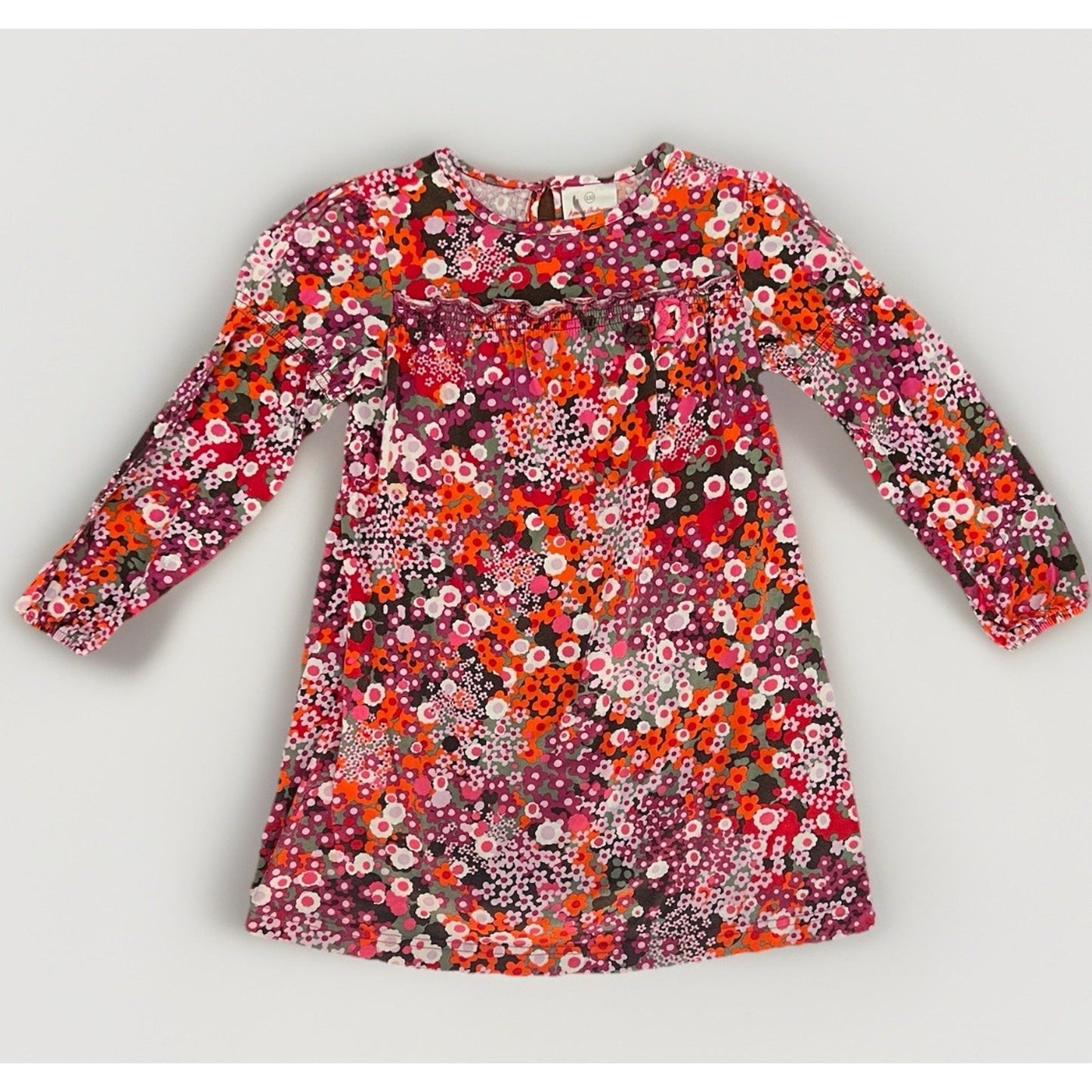 Hanna Andersson 110/5T Crochet Flower Power Long Sleeve Cotton Girls Dress Retro