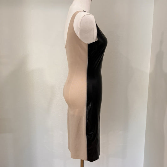 Renee Masoomian Latex Mesh Tank Dress (M) Black Nude Bodycon Fetish Goth