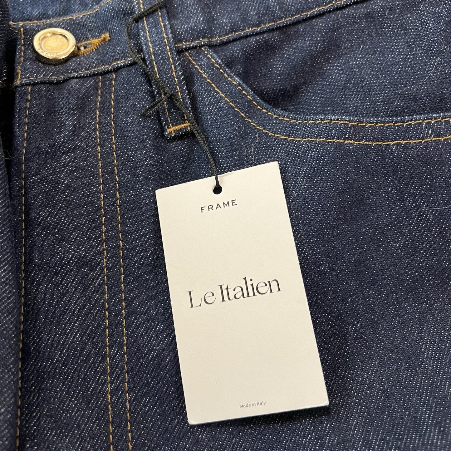 NWT $348 Frame Le Italien Flare Rigid Denim Jean 30 Dark Rinse 100% Cotton Tall
